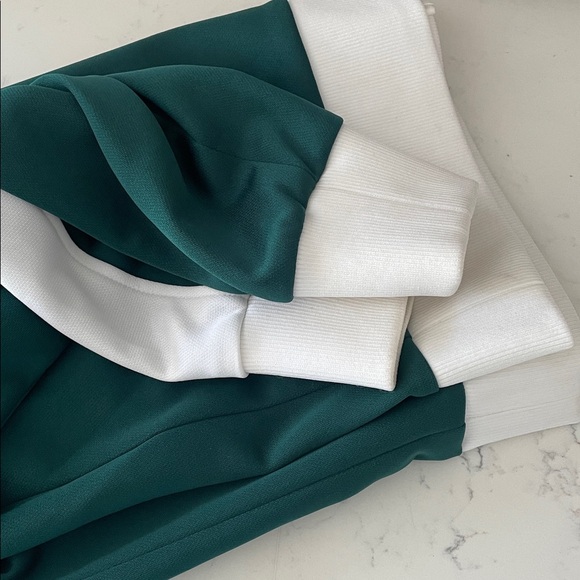 Tibi Forest Green and White Zip-Up Jacket - Picture 17 of 17